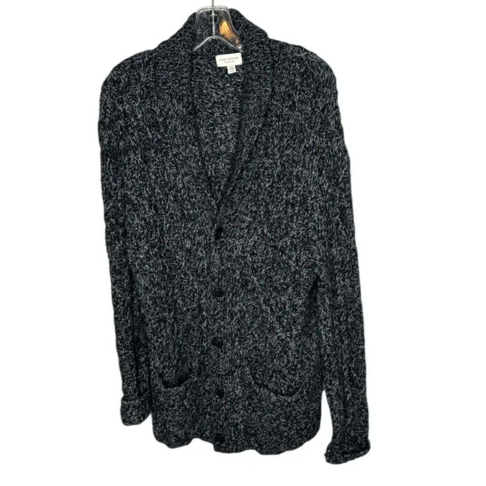 Club Monaco Black Cardigan Italian Yarn Sweater. Size Medium.